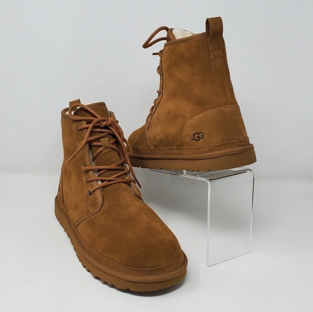 UGG Harkley 1016472 Men’s Chestnut Sheepskin Mid Top Casual Boots Size 5 New